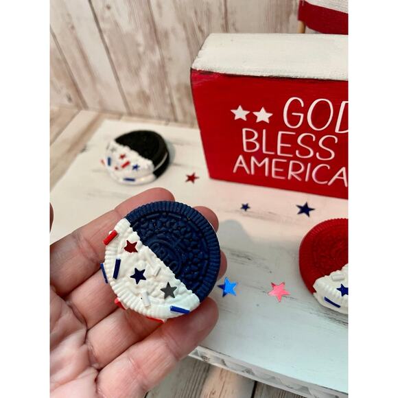 Sets of 4 Fake   cookies| Faux cookies | False  cookies patriotic - Picture 7 of 10